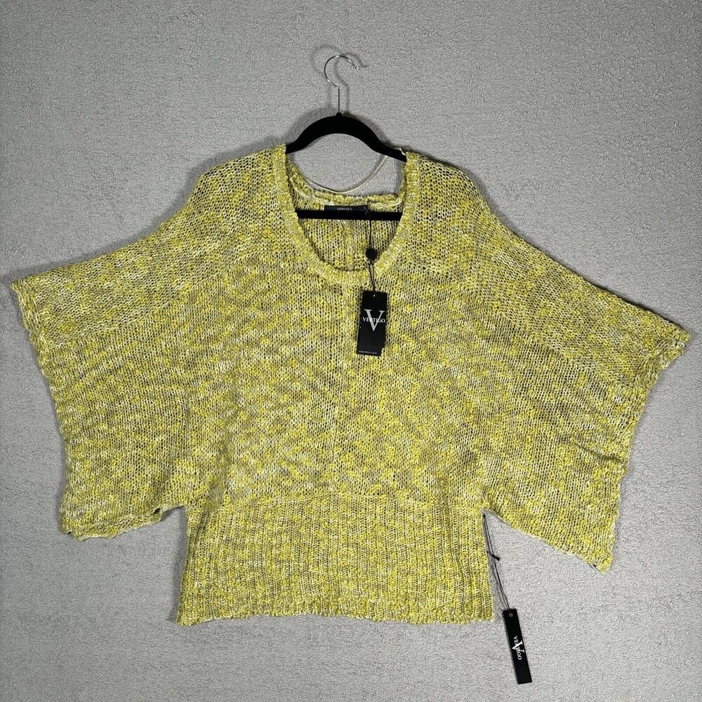 NWT Vertigo Kaftan Women's Size S Lemongrass‎ Acrylic Nylon Sweater MSRP $130
